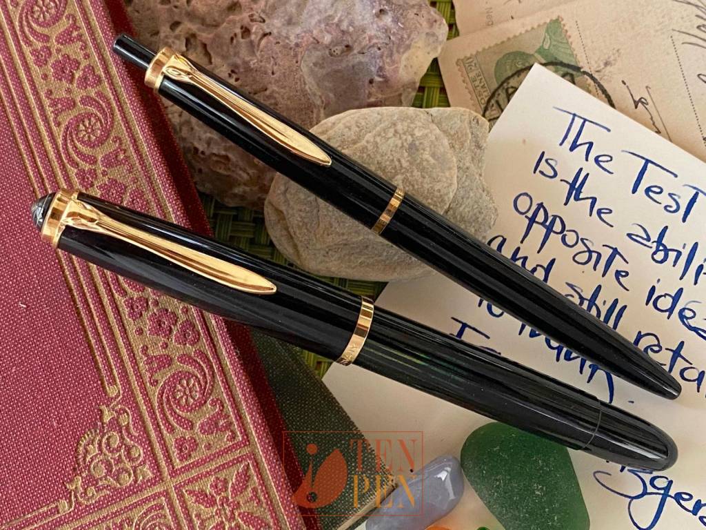 PELIKAN 400 NN BLACK STRIPED SET - F NIB | Tenpen - By Letizia